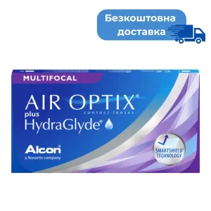 Мультифокальні контактні лінзи щомісячної заміни Alcon AIR OPTIX plus HydraGlyde MULTIFOCAL 1 упаковка - 3 шт.